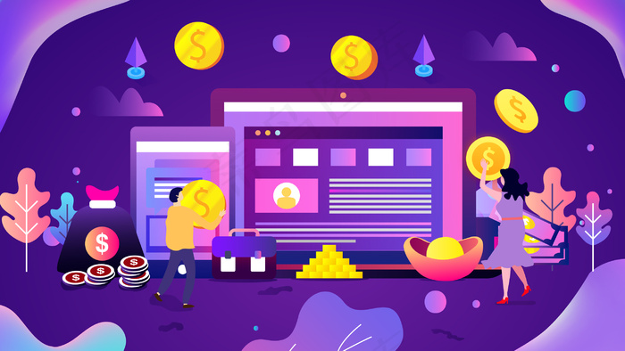 矢量商务金融插画