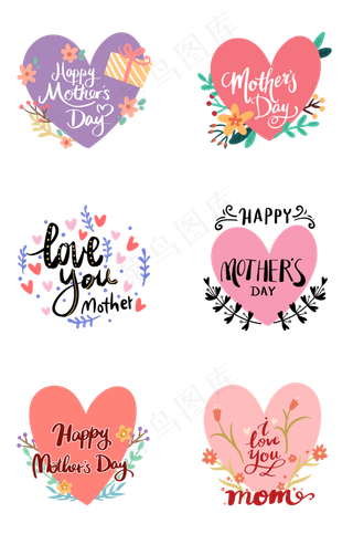 母亲节各种英文字和爱心组图PN