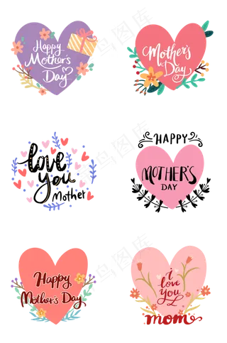 母亲节各种英文字和爱心组图PN