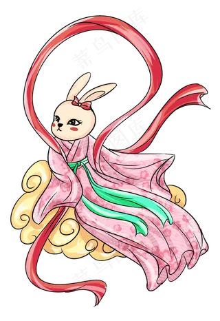中秋兔子拟人仙子
