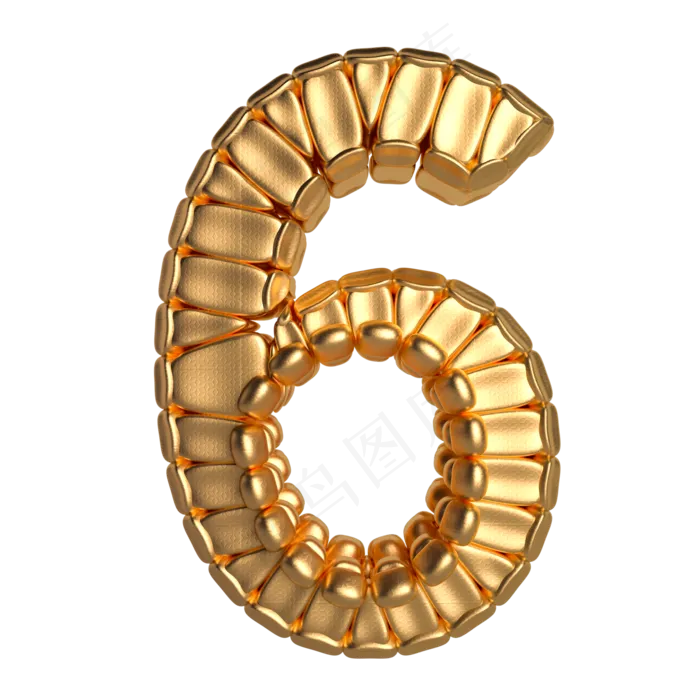 柔体金属倒计时数字6