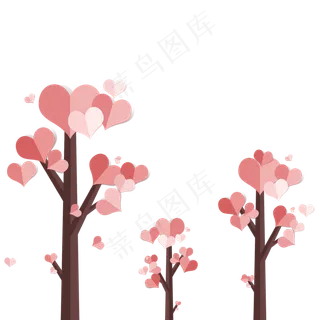 520情人节扁平爱心树