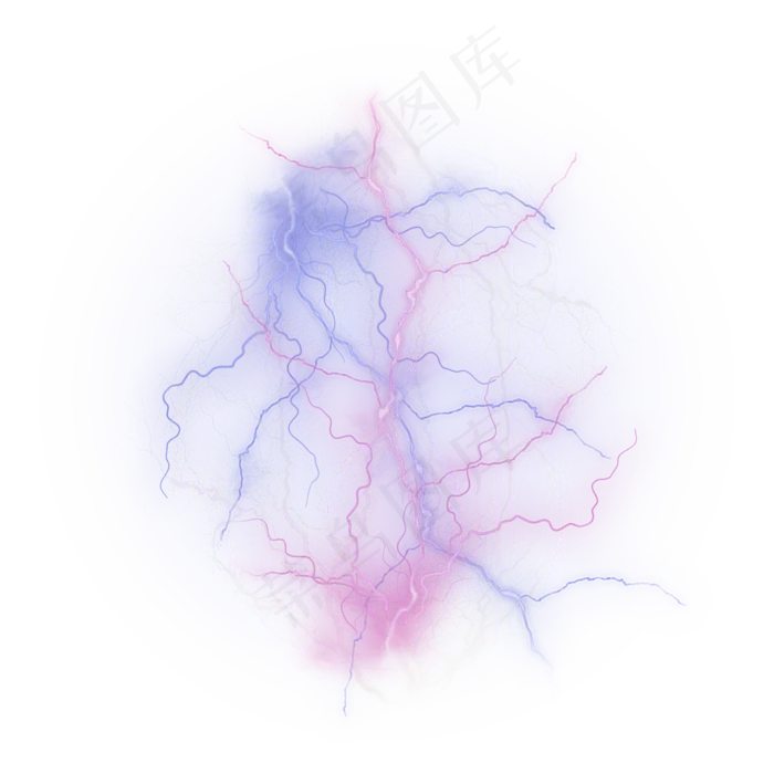 炫酷闪电蓝色紫色数字8(3000X3000(DPI:300))psd模版下载