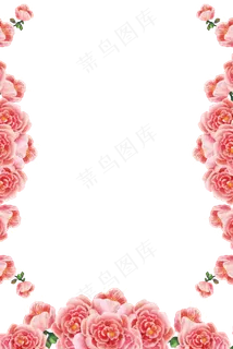 国色牡丹富贵花朵边框装饰花环,免抠元素