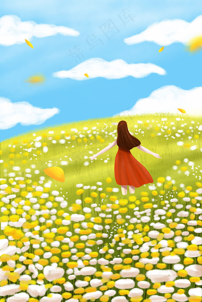 绿色蓝色夏天夏季配图