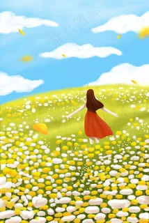 绿色蓝色夏天夏季配图