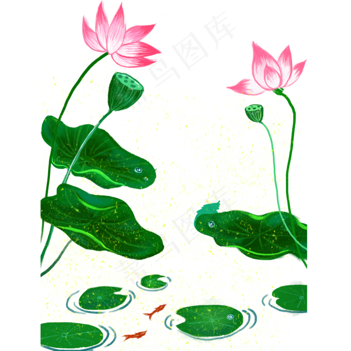荷花荷叶(2000X2000(DPI:300))psd模版下载