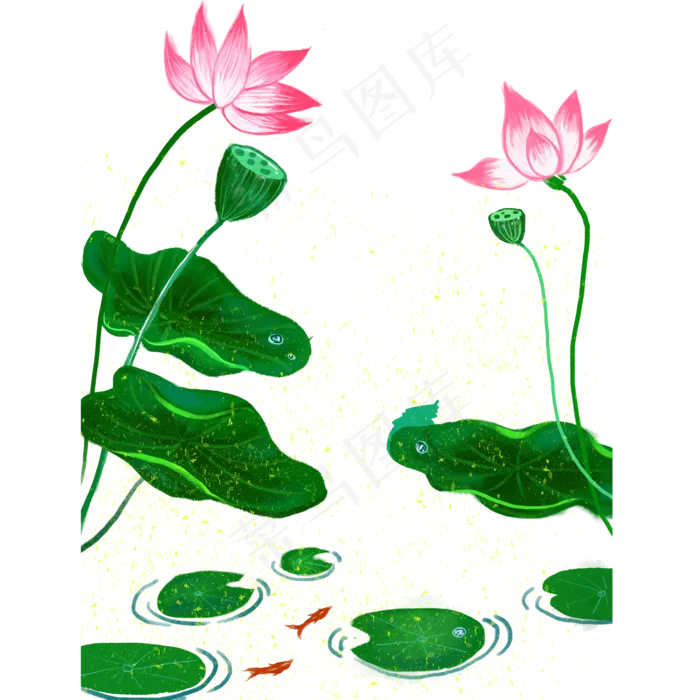 荷花荷叶(2000X2000(DPI:300))psd模版下载