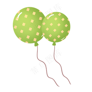 绿色小清新手绘六一儿童节气球