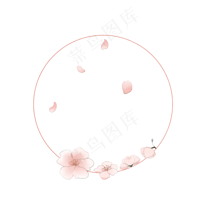 樱花花朵花瓣边框,免抠元素(2480X2480(DPI:299))psd模版下载