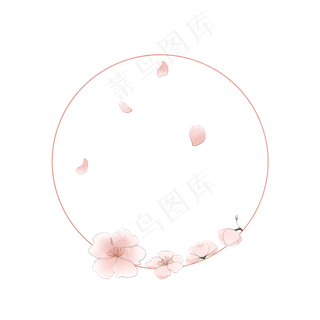 樱花花朵花瓣边框,免抠元素