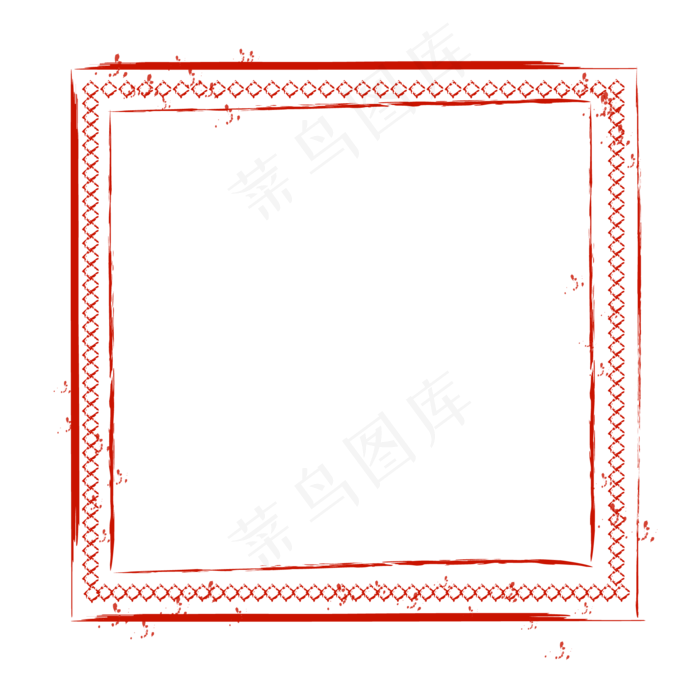中国风红色印章边框