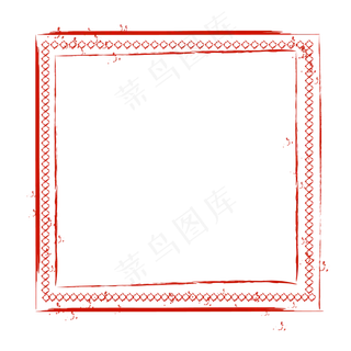 中国风红色印章边框