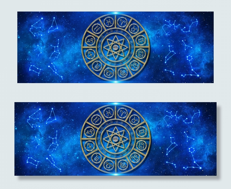 十二星座梦幻星空手串海报背景