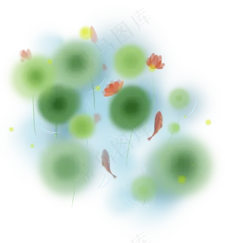 夏季清新淡彩荷塘