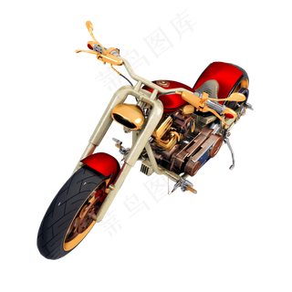 立体复古摩托车png图