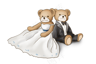 520手绘一对情侣熊