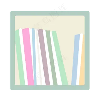 处暑夏季夏天清新书籍书架手绘插