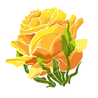 春天黄玫瑰娇艳明媚植物PNG