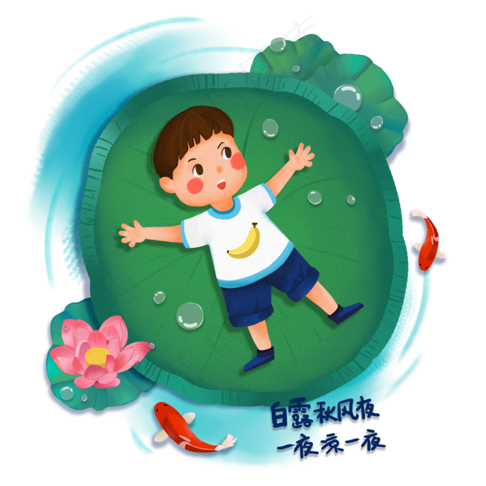 手绘商用二十四节气白露秋风