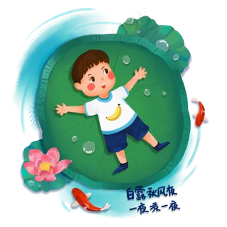 手绘商用二十四节气白露秋风