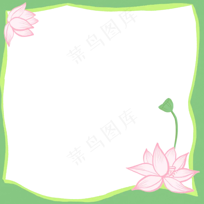 荷花边框装饰荷花(2000X2000(DPI:300))psd模版下载