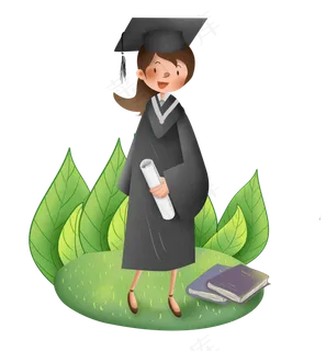 毕业生穿博士服的女孩