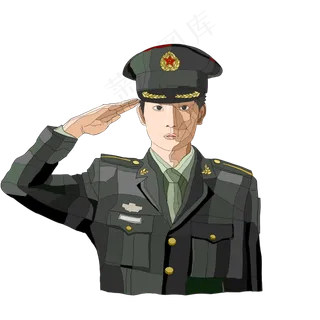 七一建党节军人敬礼人物