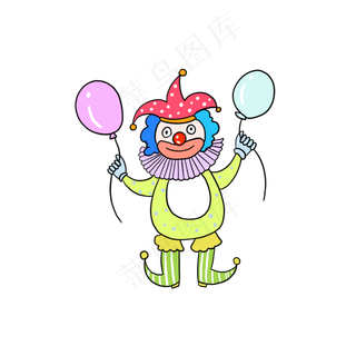 愚人节气球小丑,免抠元素