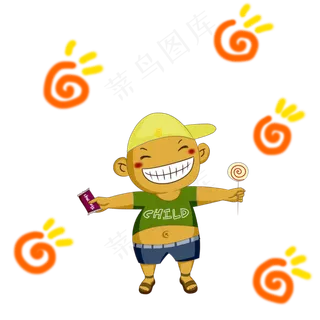 手绘儿童节卡通男孩