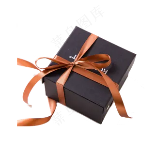 黑色的礼物包装盒子免抠图