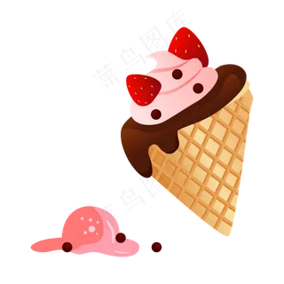 卡通彩色奶油立体雪糕