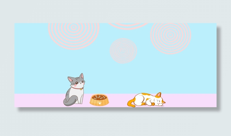 卡通童真童趣动物猫水果蔬菜(1920*800px 	       )psd模版下载