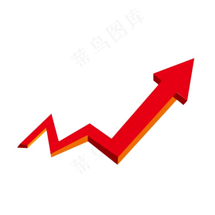 卡通上升的红色扭曲箭头PNG,免抠元素(1000*1000px 72 dpi )