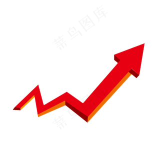 卡通上升的红色扭曲箭头PNG,免抠元素