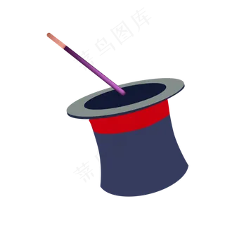 蓝色立体帽子插图,免抠元素