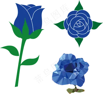 七夕情人节日蓝色妖姬玫瑰花素材