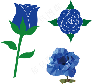 七夕情人节日蓝色妖姬玫瑰花素材