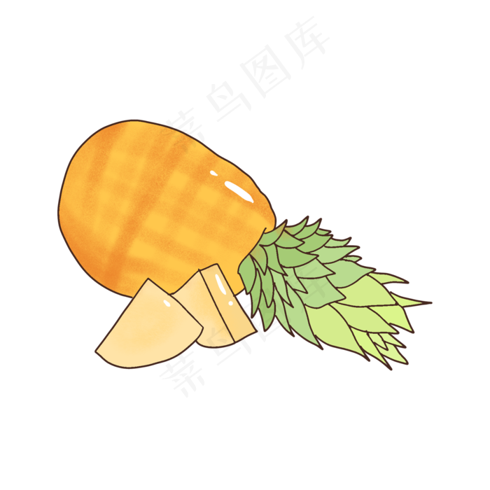 夏日清凉水果菠萝(2048X2048(DPI:132))psd模版下载