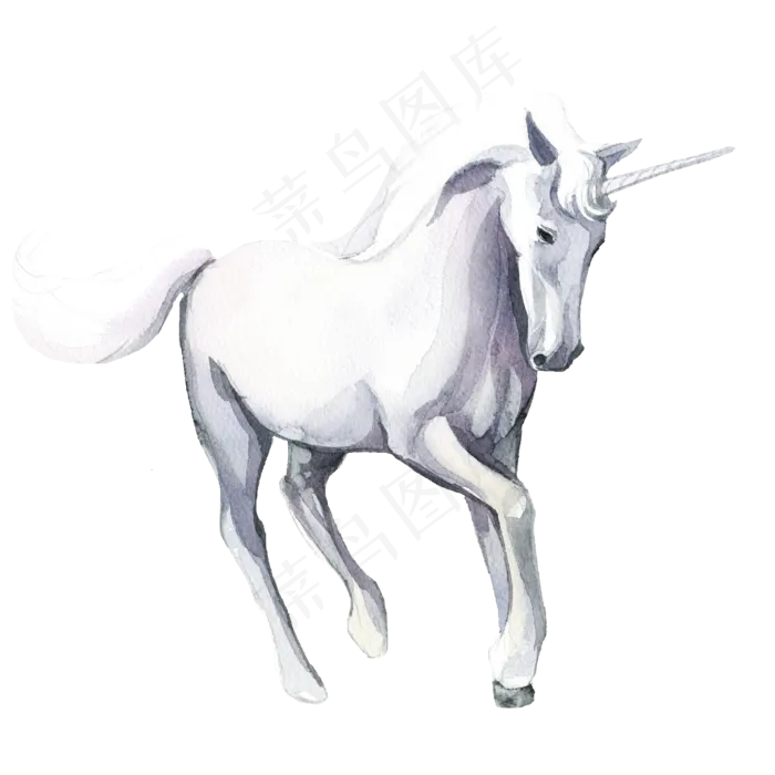 卡通水彩独角兽ai矢量模版下载