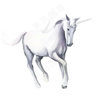 卡通水彩独角兽