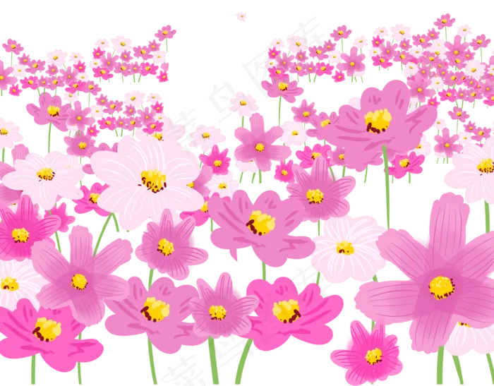 雏菊粉色花海(2000X1562(DPI:300))psd模版下载