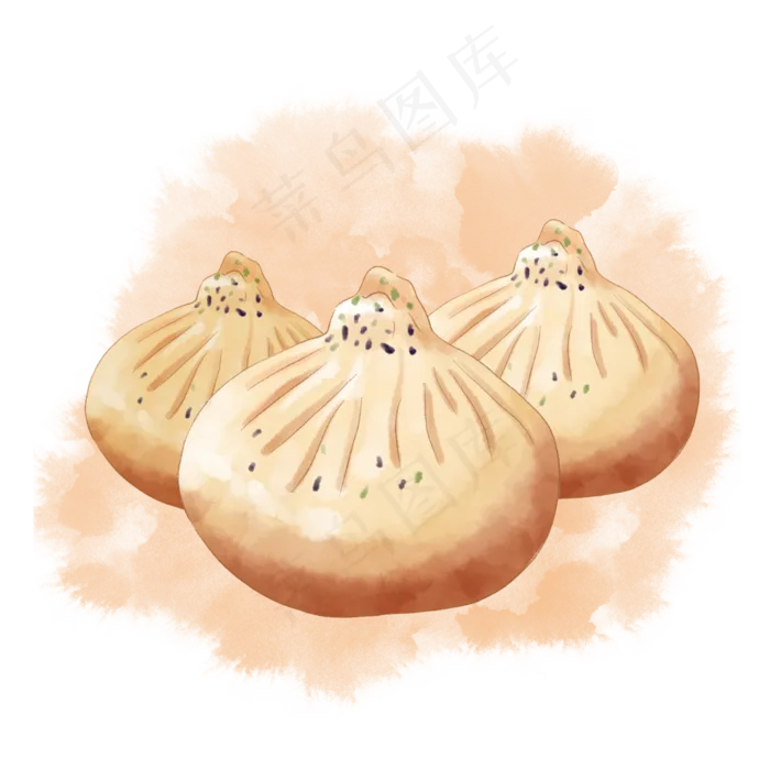 水彩美食生煎包下载(2000X2000(DPI:300))psd模版下载