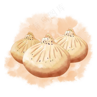 水彩美食生煎包下载