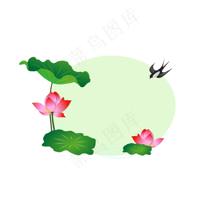 手绘卡通免扣荷花(4167*4167px 300 dpi )ai矢量模版下载