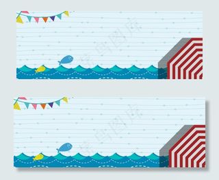 扁平化冷色调电商banner