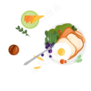 美味早餐俯视图设计可商用元素