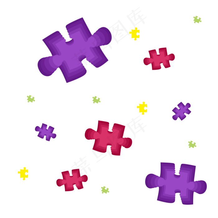 彩色拼图卡片漂浮装扮