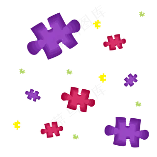 彩色拼图卡片漂浮装扮