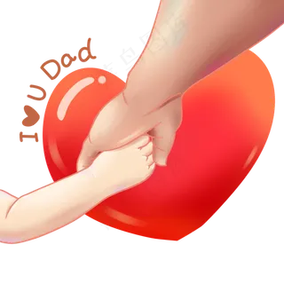 父亲节和爸爸手牵手